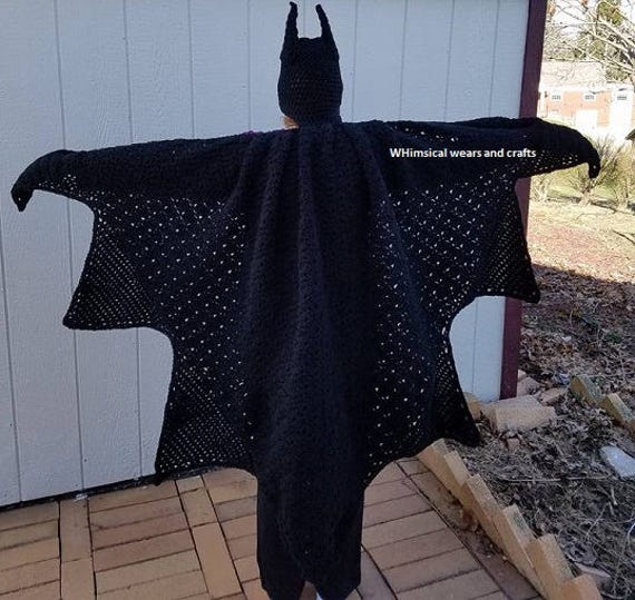 Items similar to Batman inspired crochet hooded cape, caped crusader
