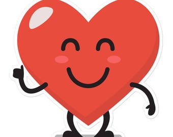 Smiley-Aufkleber mit Liebesmotiv – Vinylaufkleber für positive Vibes