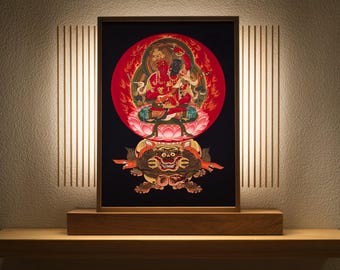 Vibrant Two-Headed Aizen Myoo Sacred Art