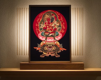 Vibrant Two-Headed Aizen Myoo Sacred Art