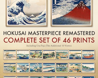 Hokusai Masterpiece Remastered: Complete 46 Views of Mount Fuji Collection