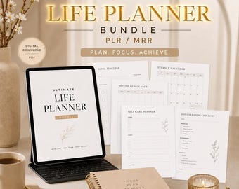 PLR Life Planner Canva Templates, Master Resell Rights