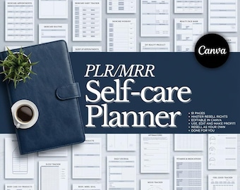 PLR Self-Care Planner, Master Resell Rights, Canva Templates