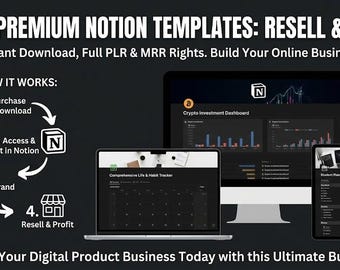 500+ Notion Templates Bundle | PLR, MRR | Editable Digital Planners, Journals & Business Tools