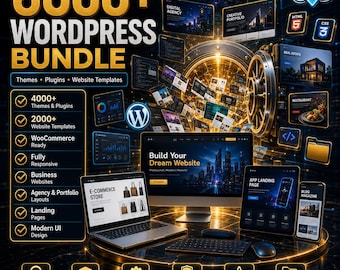 6000+ WordPress Themes, Plugins & Website Templates Bundle | Responsive Business, WooCommerce, Portfolio Designs | Instant Download