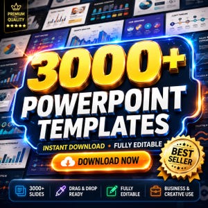 3000 PowerPoint Slide Templates | Modern Business Presentation (Digital Download)