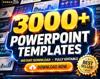 3000 PowerPoint Slide Templates | Modern Business Presentation (Digital Download)