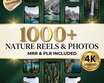 1000+ Nature Reels Bundle, Landscape Videos (Digital Download, MRR/PLR
