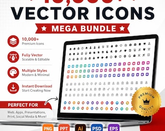 10,000+ Vector Icons Mega Bundle (svg, png, ppt, ai, psd, eps)