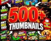 500+ YouTube Thumbnail Templates PSD | Editable Photoshop Pack for Gaming, Vlogs, Business | Instant Download