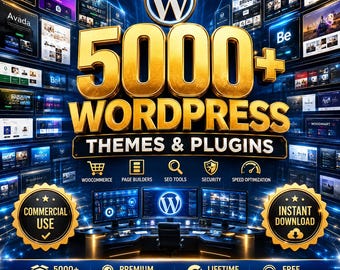 WordPress Themes Plugins Bundle | WooCommerce, Elementor, SEO Tools (Digital Download)