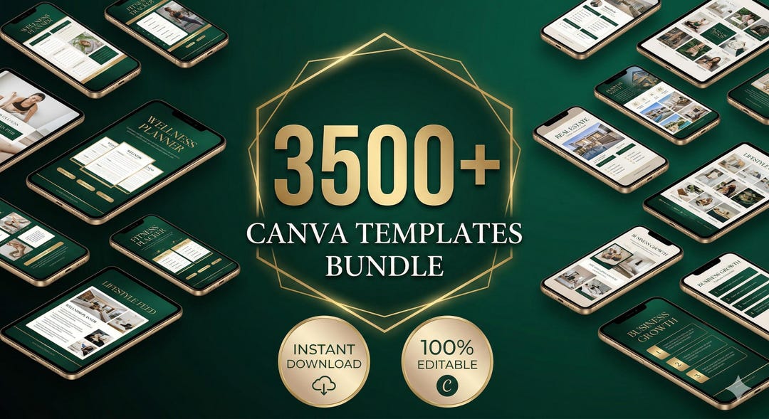 Canva Editable Social Media Templates - 3500+ Mega Bundle (digital ...