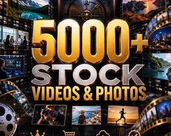 5000+ Royalty Free Stock Videos & Photos Bundle | Commercial Use Media Library | Content Creator Pack | Instant Download
