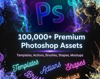 Pacchetto di oltre 100.000 azioni per Photoshop / Effetti e filtri Adobe Photoshop / Kit di strumenti per la progettazione grafica / Download immediato