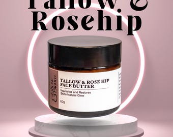 Crema viso al sego di animali allevati al pascolo: rosa canina, incenso, prodotta artigianalmente nel Regno Unito.
