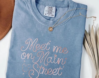 Embroidered Main Street USA Shirt, Meet Me on Main Street Disney Tee, Magic Kingdom Disney Sweatshirt