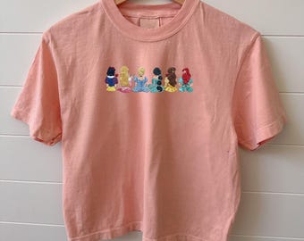 Disney Prinzessinnen Crop Top, Vintage Prinzessinnen Boxy Tee, magisches Disney Trip Outfit, Prinzessin Urlaub Shirt