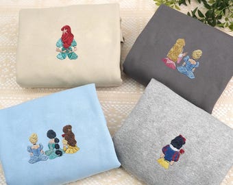 Custom Embroidered Disney Princess T-Shirt or Sweatshirt, Vintage Disney Princess Shirt, Magical Disney Trip Outfit, Princess Vacation Tee