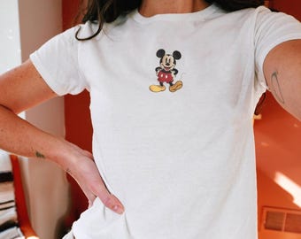 Disney World EST 1971 Embroidered Baby Tee, Vintage Mickey Mouse Shirt, Retro Disney Baby T-Shirt, Family Trip Outfit