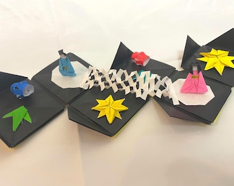 Origami Surprise Cube Box – Tanabata Japanese Paper Art Gift Handmade Star Festival Decor