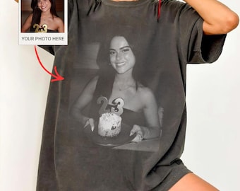 Comfort Colors Custom Your Photo Shirt, Personalized Picture Tee, Girlfriend or Boyfriend, Upload Your Own Image, Vintage Custom Photo Gift