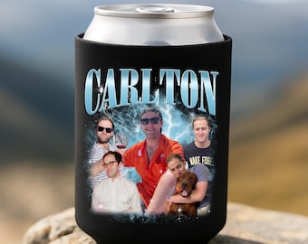 Custom Men's Photo Can Cooler with Name, Personalized Can for Bachelor Party or Birthday Gift, Guys Trip Drink Sleeve, Fun Gift for Him