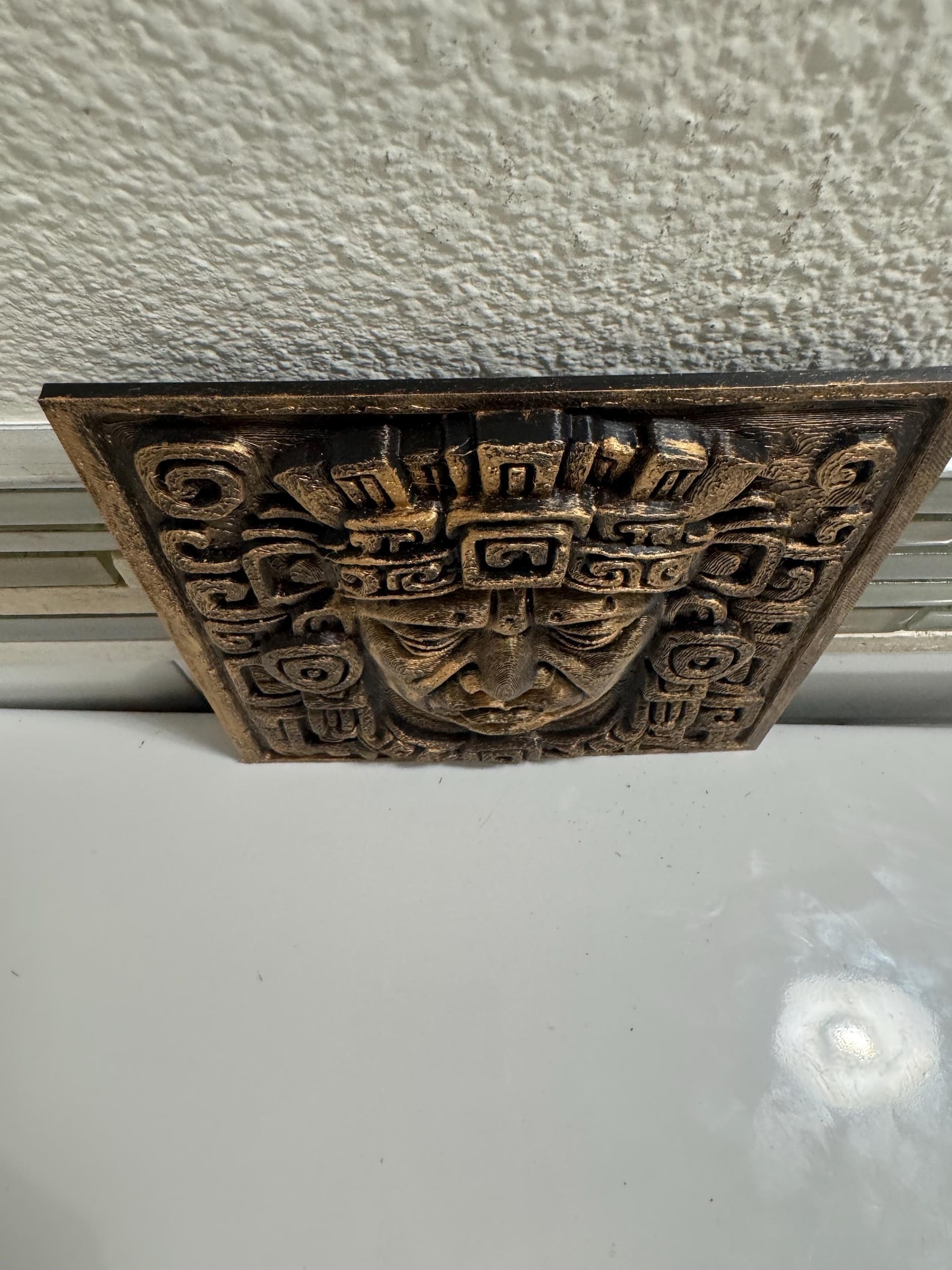Aztec Warrior Wall Art: Bronze Stone Look, Tribal Decor (6x6 Inches) - Etsy