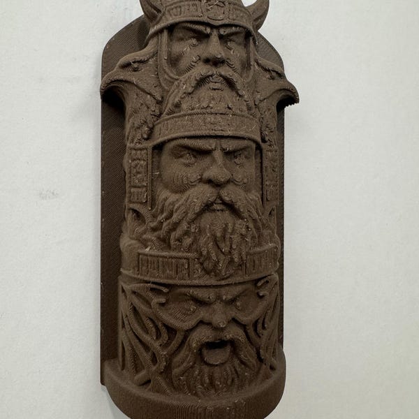 Viking Wall Art Norse Gods Relief Sculpture | Odin Inspired Wood Look Wall Hanging | Scandinavian Mythology Home Decor