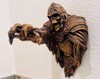 Gothic Grim Reaper Wall Decor Skeleton Knight Hand Reaching Horror Wall Mount Dark Fantasy Skull Art Creepy Gothic Home Decor