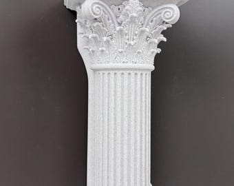 Corinthian Column Wall Shelf | Greek Pillar Candle Sconce | Roman Architecture Decor | Classical Pedestal Display | Housewarming Gift Idea
