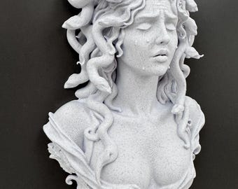 Medusa Wall Sculpture | Greek Mythology Bust | Snake Goddess Art | Gothic Serpent Decor | Dark Academia Gift | Witchy Home Hanging