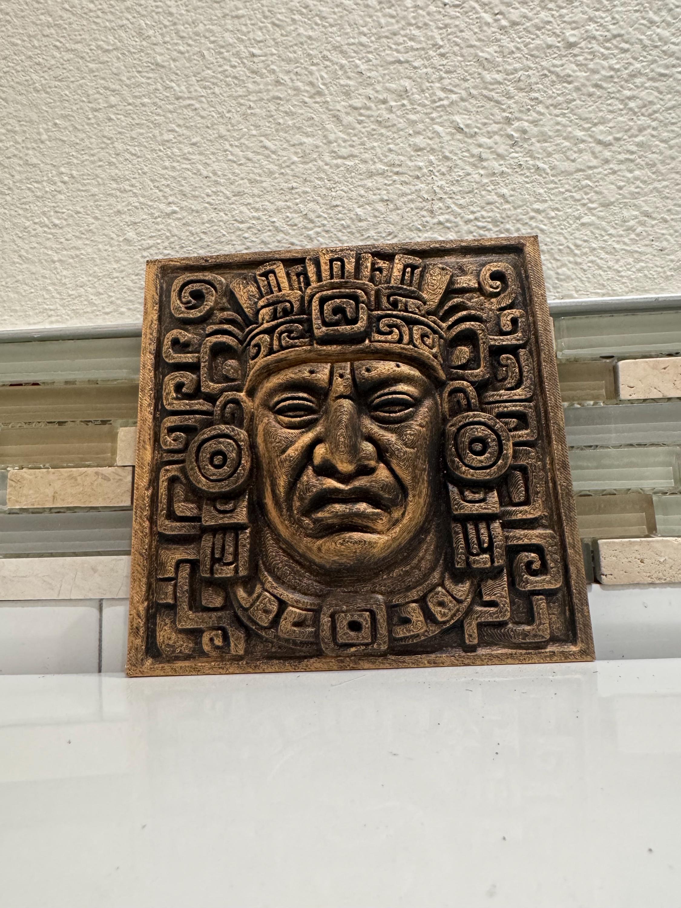 Aztec Warrior Wall Art: Bronze Stone Look, Tribal Decor (6x6 Inches) - Etsy