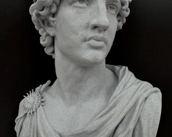 Sculpture murale en forme de statue d'Apollon | Buste en marbre de la mythologie grecque | Décoration sombre pour bibliothèque universitaire | Cadeau d'art romain classique | Homme des cavernes pour salle de sport à domicile