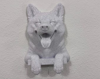 Sculpture murale Husky | Décoration murale Happy Husky | Décoration décorative pour chien mignon | Cadeau artistique husky souriant pour les amoureux des chiens
