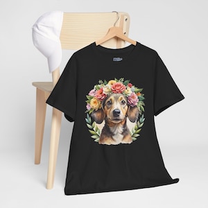 Floral Dachshund Shirt: Watercolor Sausage Dog Tee, Dog Mom Gift