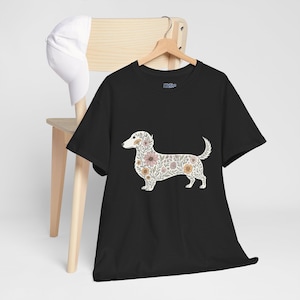 Floral Dachshund Wiener Dog Shirt, Cute Sausage Dog Tee, Dog Mom Gift, Weiner Dog Shirt, Dachshund Lover Shirt, Dog Owner Shirt, Doxie Shirt