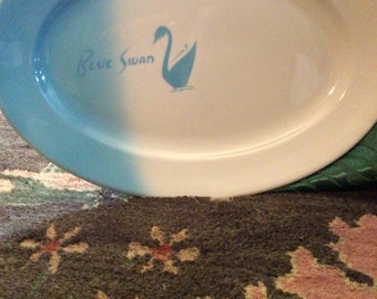 Jackson China Blue Swan Restaurant Ware 15.25 inch Shadow tone Huge Platter