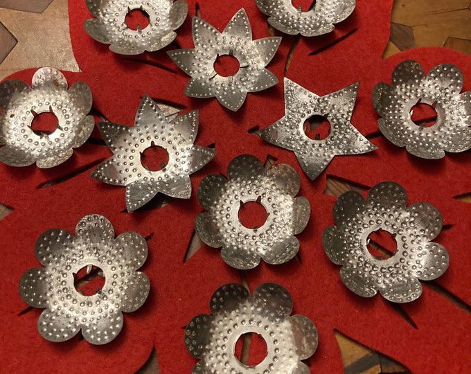 Vintage Pierced Tin Christmas Light Reflectors Etsy