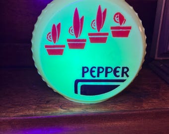 Uranium Vintage Fire King Art Deco Pepper