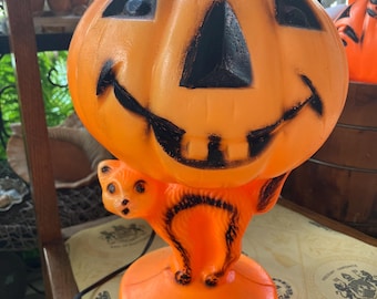 Halloween Blow Mold Jack-O-Lantern 14 inch New Old Stock Bayshore
