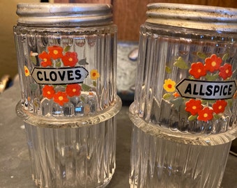 Original Hoosier Spice Jars Pair