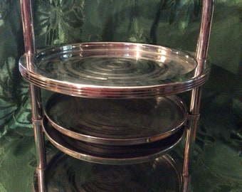 Chase Art Deco Cocktail Tray “ Four in Hand” Bakelite Handle