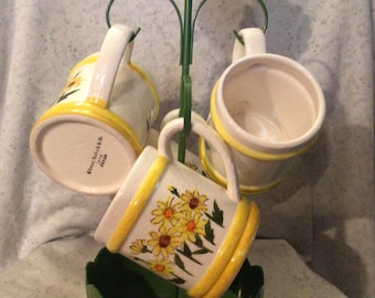 Flower Power Mug Set in Umbrella Rack Japan 1976