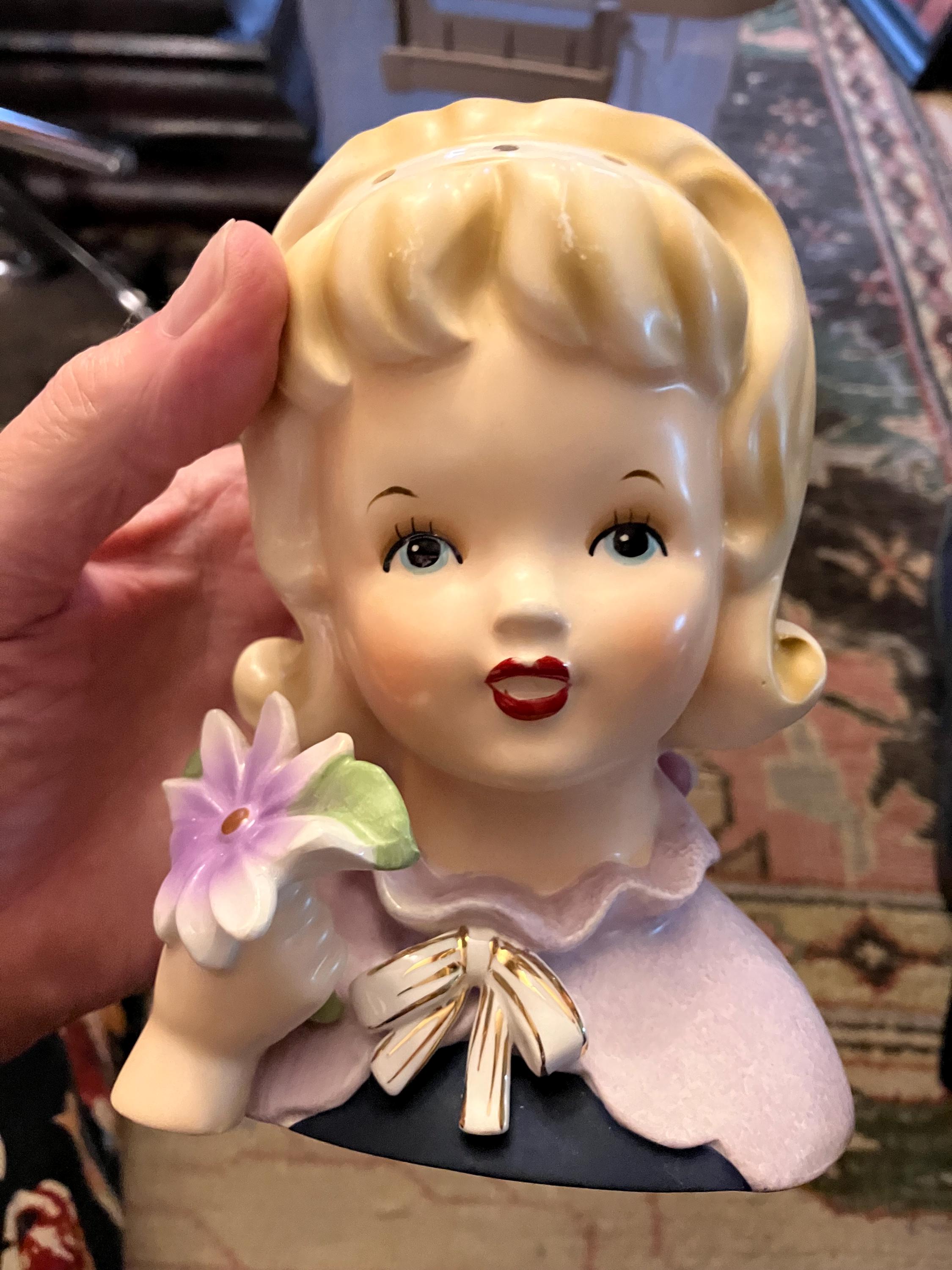 Rare Lady Head Vase Vintage - Etsy