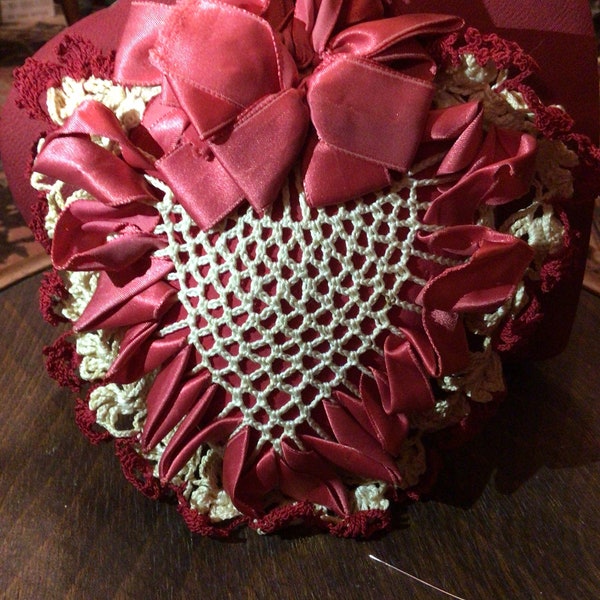 Valentine Heart Pincushion 7 inch