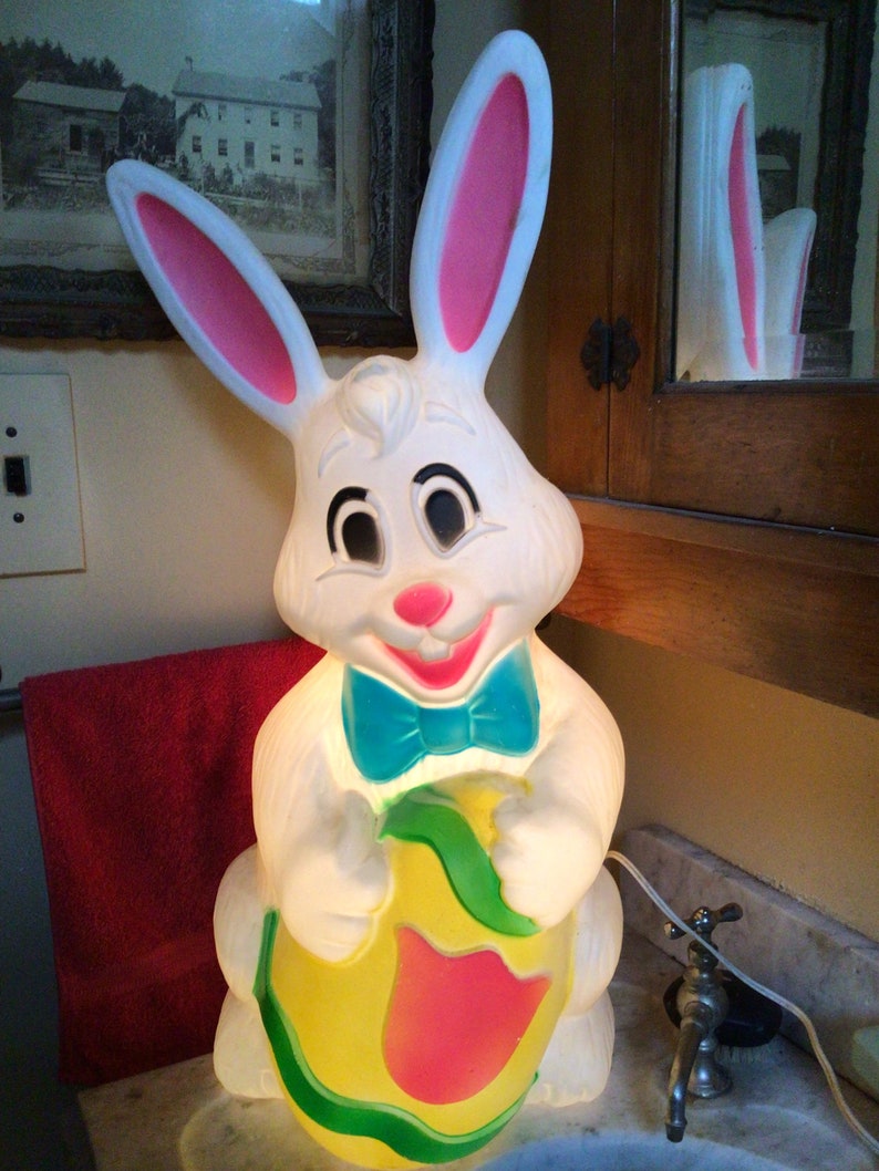 Easter Bunny Blow Mold 27 Inch Huge Flawless Etsy