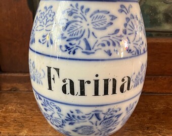 Meissen Flow Blue 7 in Farina Canister !