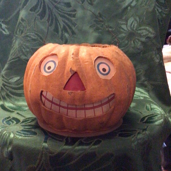 Vintage Paper Mache Halloween Pumpkins Etsy