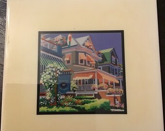 French Tile Victorian Houses 8x8 inches