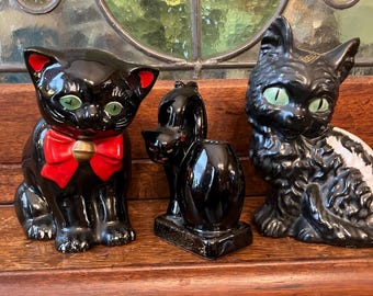 Black Shafford Cat Redware Anthropomorphic Creamer Figurine